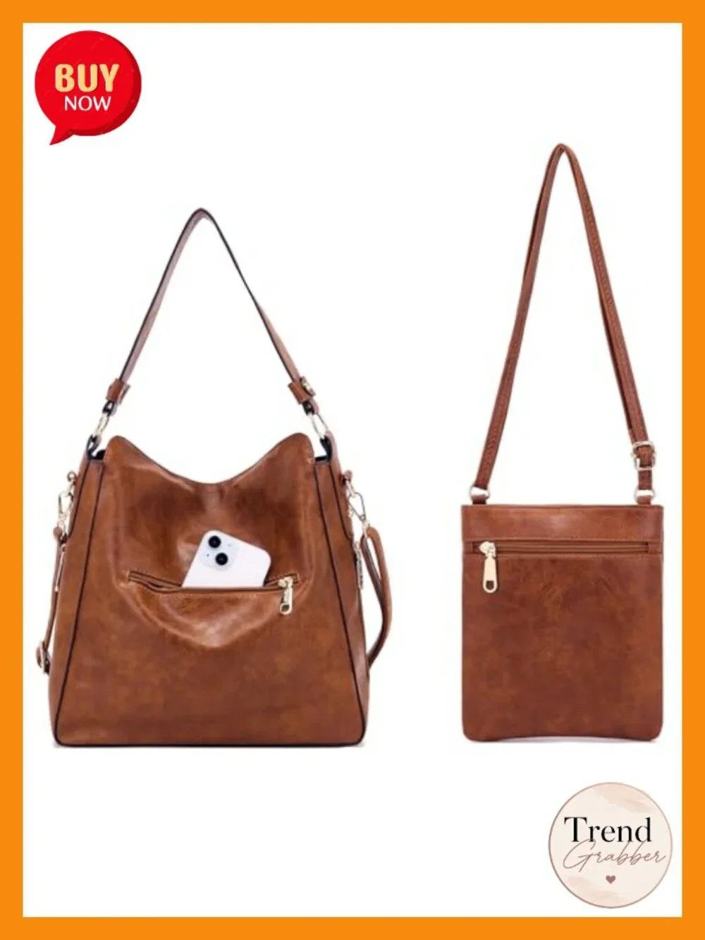 4 Piece Hobo Handbag Set with Crossbody Bag Wallet Coin Purse Faux Leather